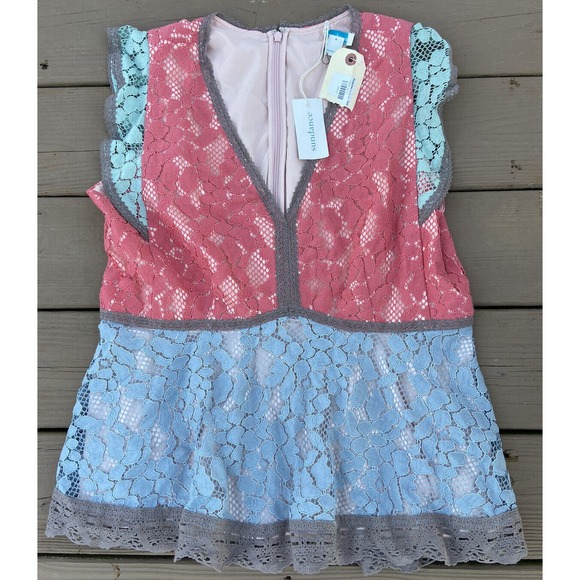 Sundance Tops - Sundance Vintage Days‎ Large Lace Peplum Top New With Tags